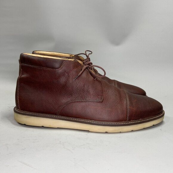 Clarks Grandin Top Chukka‎ Boots Men\'s 13 Brown Leather Cap Toe Lace Up Casual main image 6